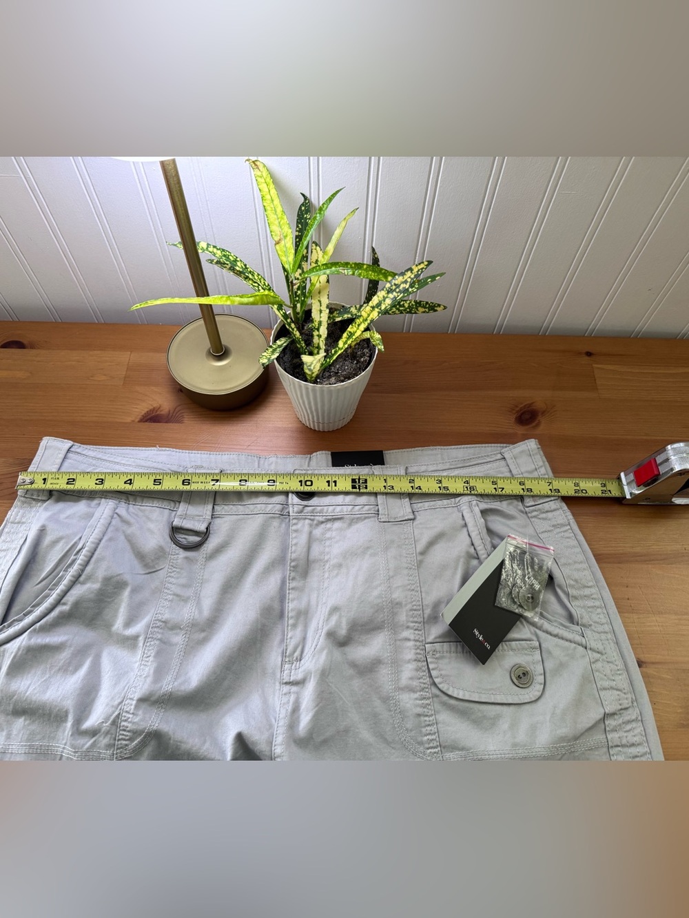 Style & Co New City Silver Cropped Pants Size 16 New With Tags - Picture 7 of 10